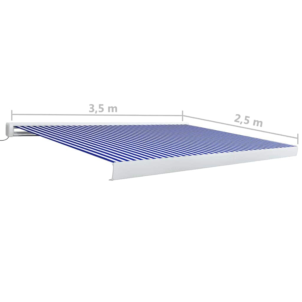 Motorizirana kazetna tenda 350 x 250 cm plavo-bijela