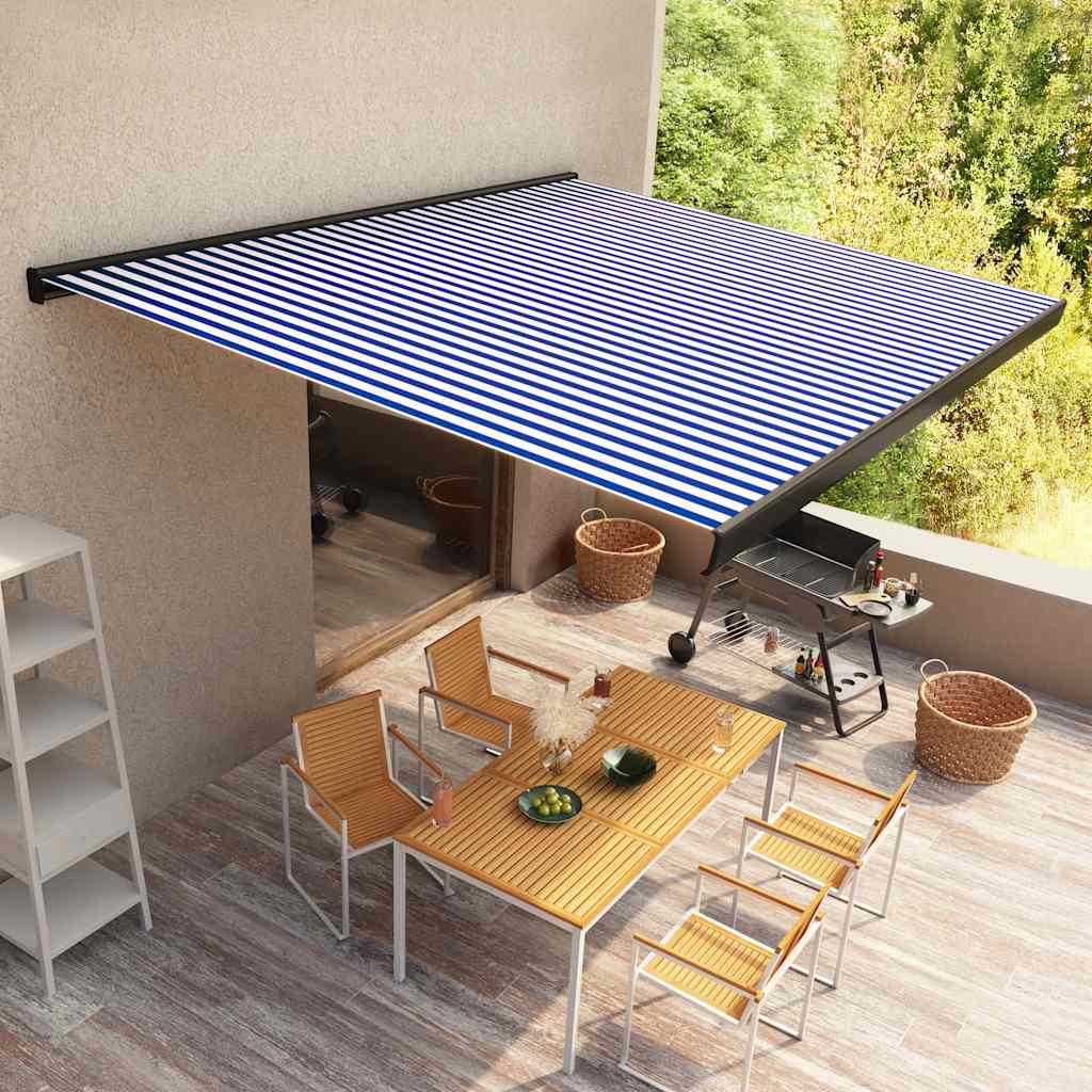 Motorizirana kazetna tenda 350 x 250 cm plavo-bijela