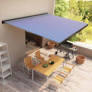 Motorizirana kazetna tenda 400 x 300 cm plavo-bijela