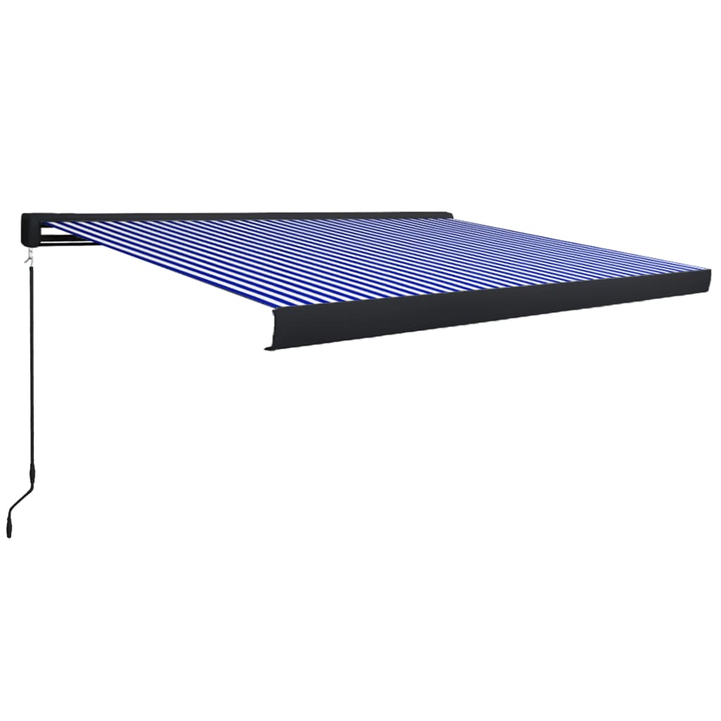 Kazetna tenda na ručno uvlačenje 400 x 300 cm plavo-bijela