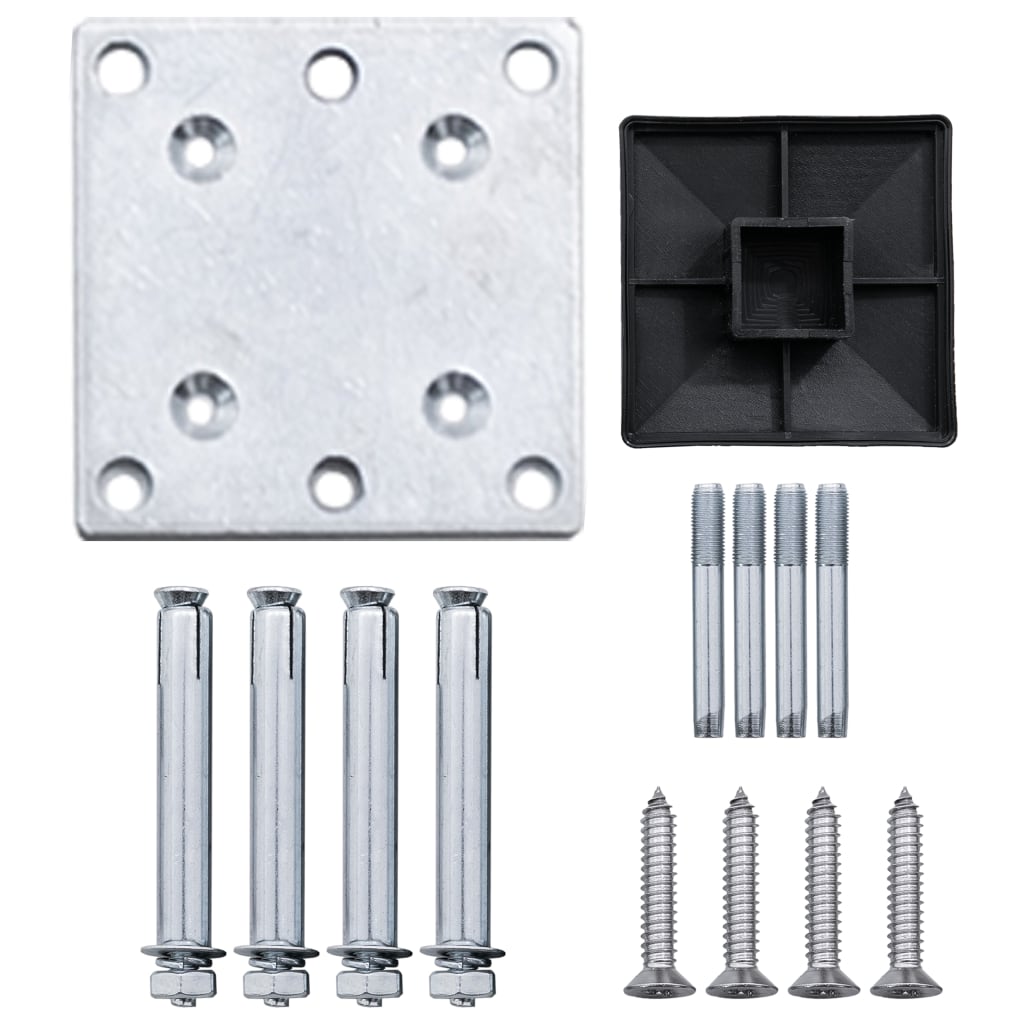 Set WPC ograda 2 kvadratne + 1 kosa 446 x 186 cm smeđi