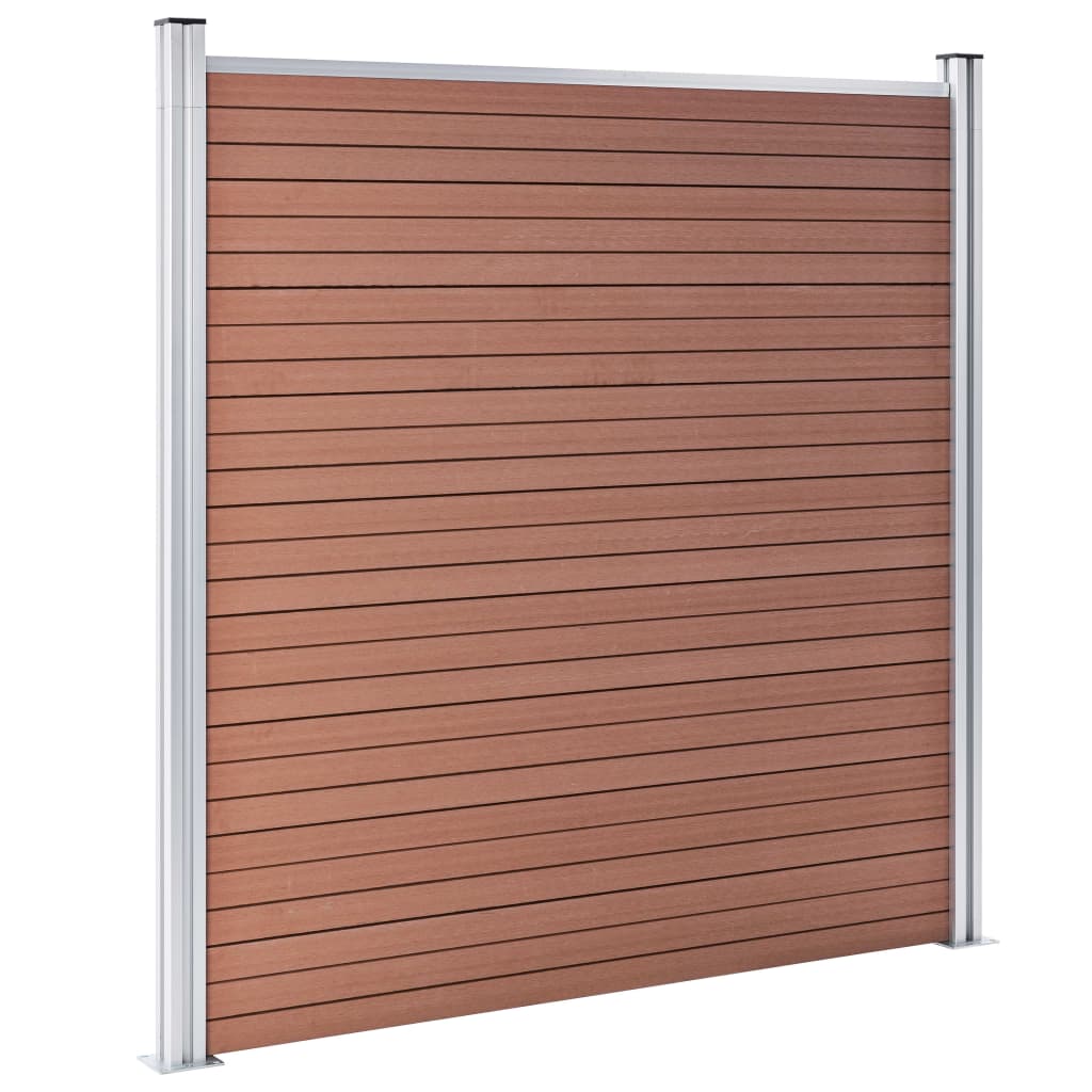 Set WPC ograda 5 kvadratnih + 1 kosa 965 x 186 cm smeđi