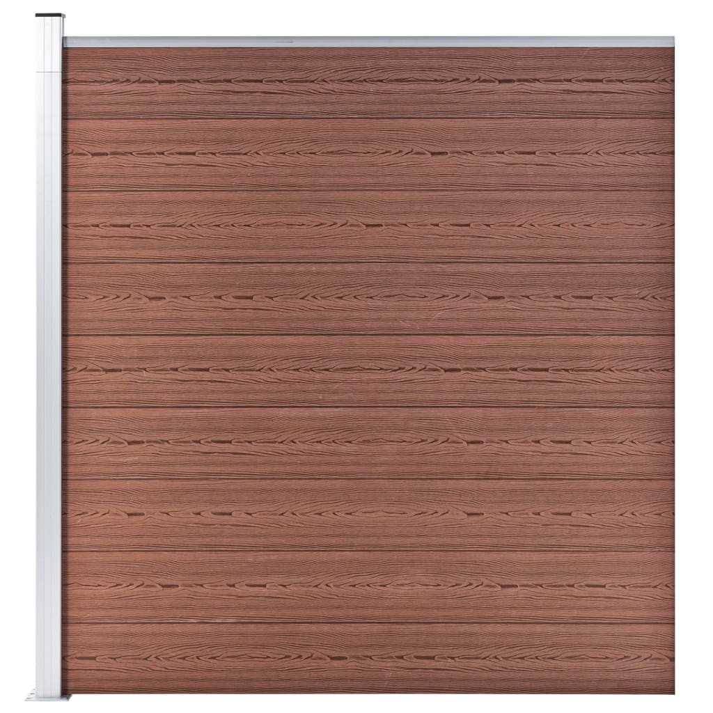 Set WPC ograda 5 kvadratnih + 1 kosa 965 x 186 cm smeđi