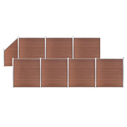 Set WPC ograda 7 kvadratnih + 1 kosa 1311 x 186 cm smeđi