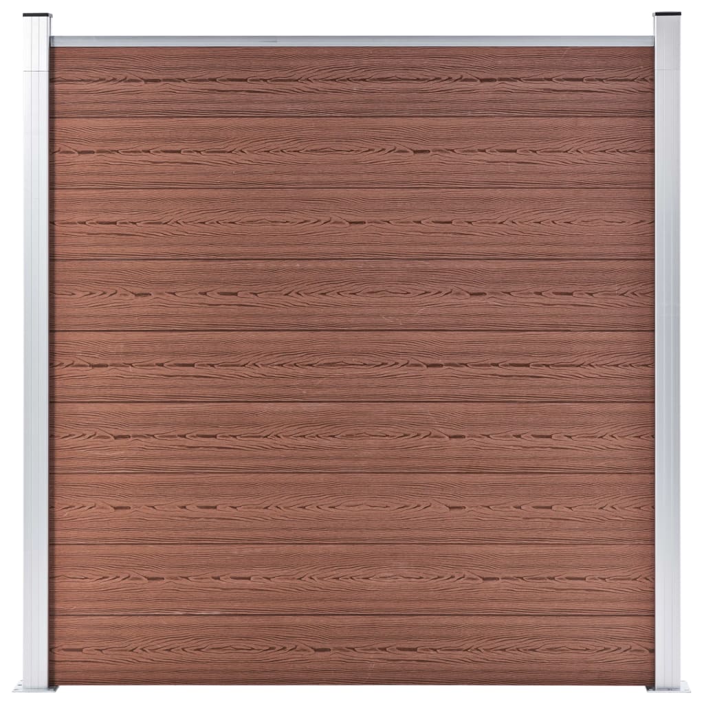 Set WPC ograda 7 kvadratnih + 1 kosa 1311 x 186 cm smeđi