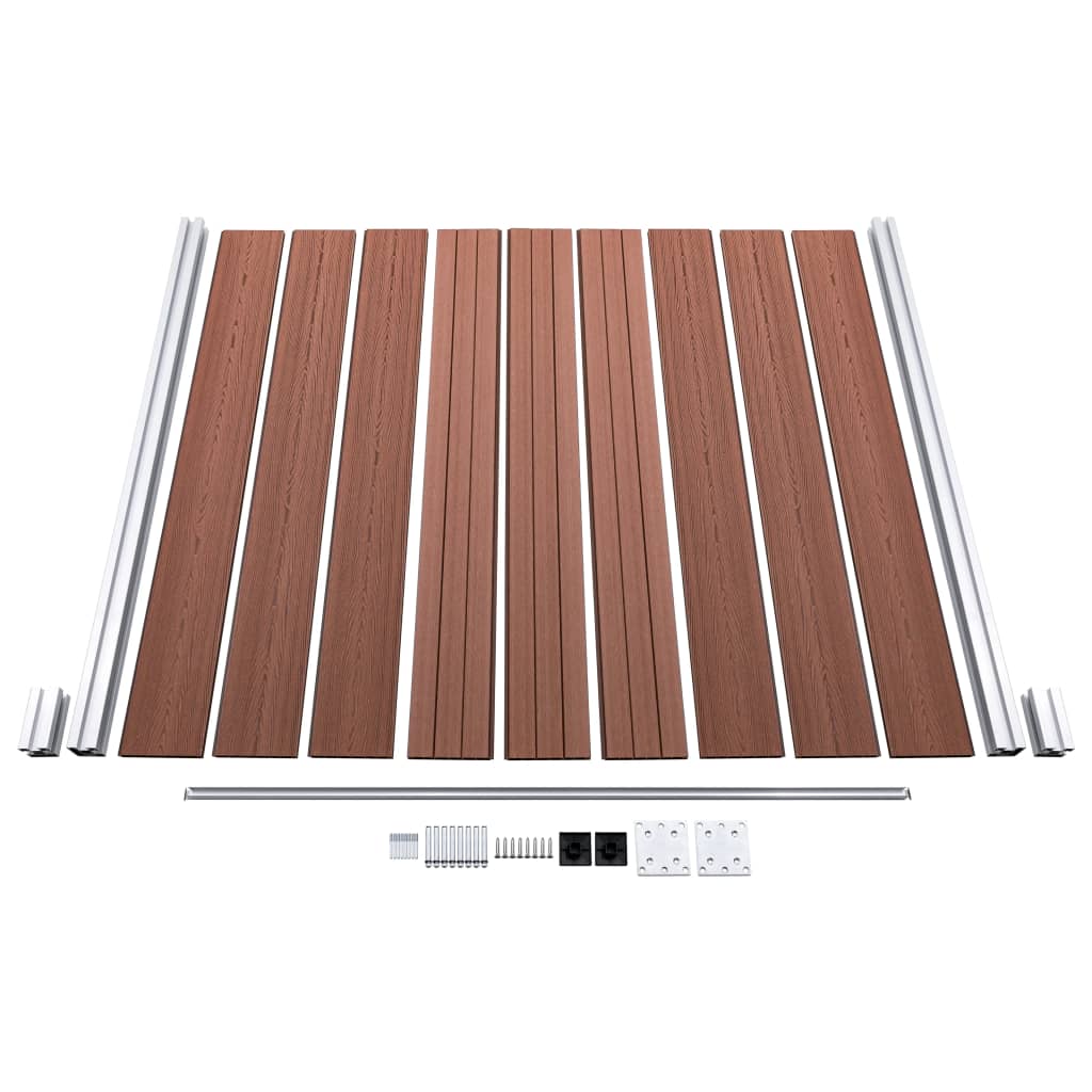 Set WPC ograda 7 kvadratnih + 1 kosa 1311 x 186 cm smeđi