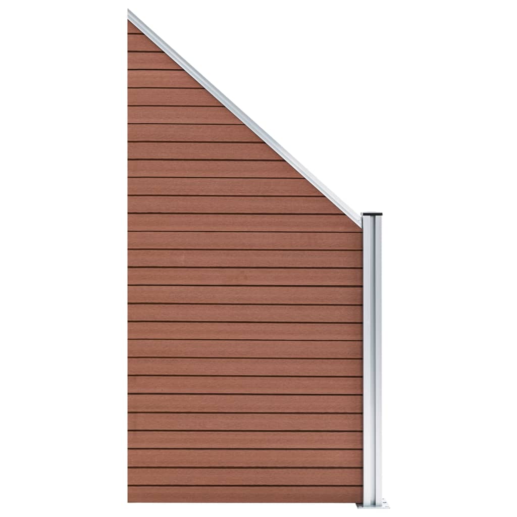 Set WPC ograda 8 kvadratnih + 1 kosa 1484 x 186 cm smeđi