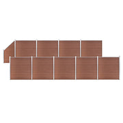 Set WPC ograda 9 kvadratnih + 1 kosa 1657 x 186 cm smeđi