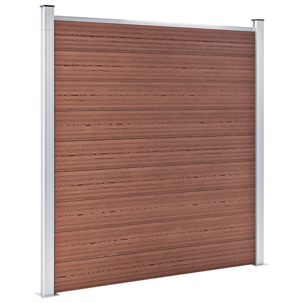 Set WPC ograda 10 kvadratnih + 1 kosa 1830 x 186 cm smeđi