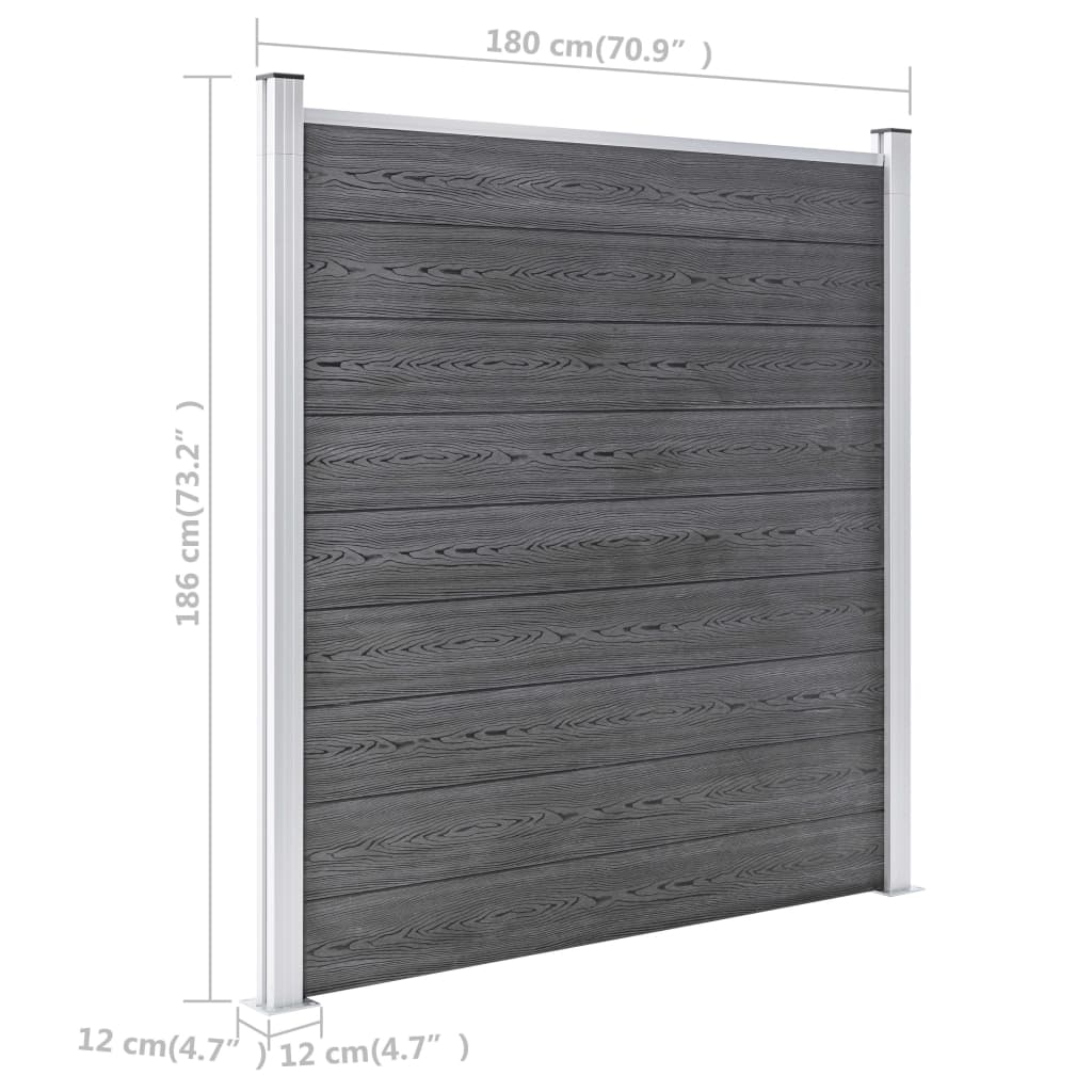 Vrtna ograda WPC 526 x 186 cm siva