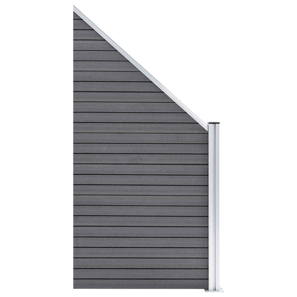 Set WPC ograda 6 kvadratnih + 1 kosa 1138 x 186 cm sivi