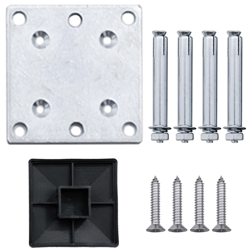 Set WPC ograda 7 kvadratnih + 1 kosa 1311 x 186 cm sivi