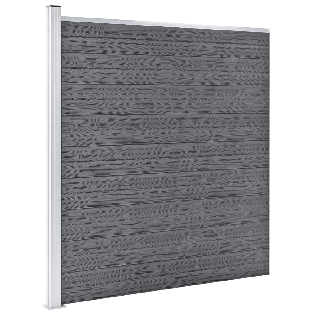 Set WPC ograda 10 kvadratnih + 1 kosa 1830 x 186 cm sivi