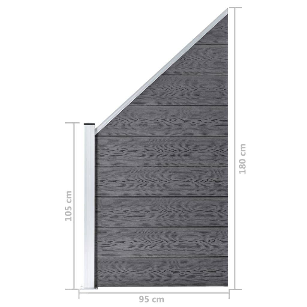 Set WPC ograda 10 kvadratnih + 1 kosa 1830 x 186 cm sivi