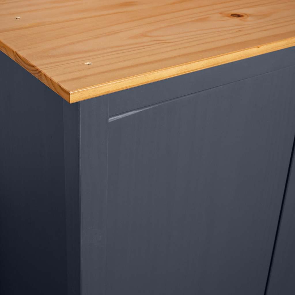 Trokrilni ormar Hill sivi 127 x 50 x 170 cm od masivne borovine