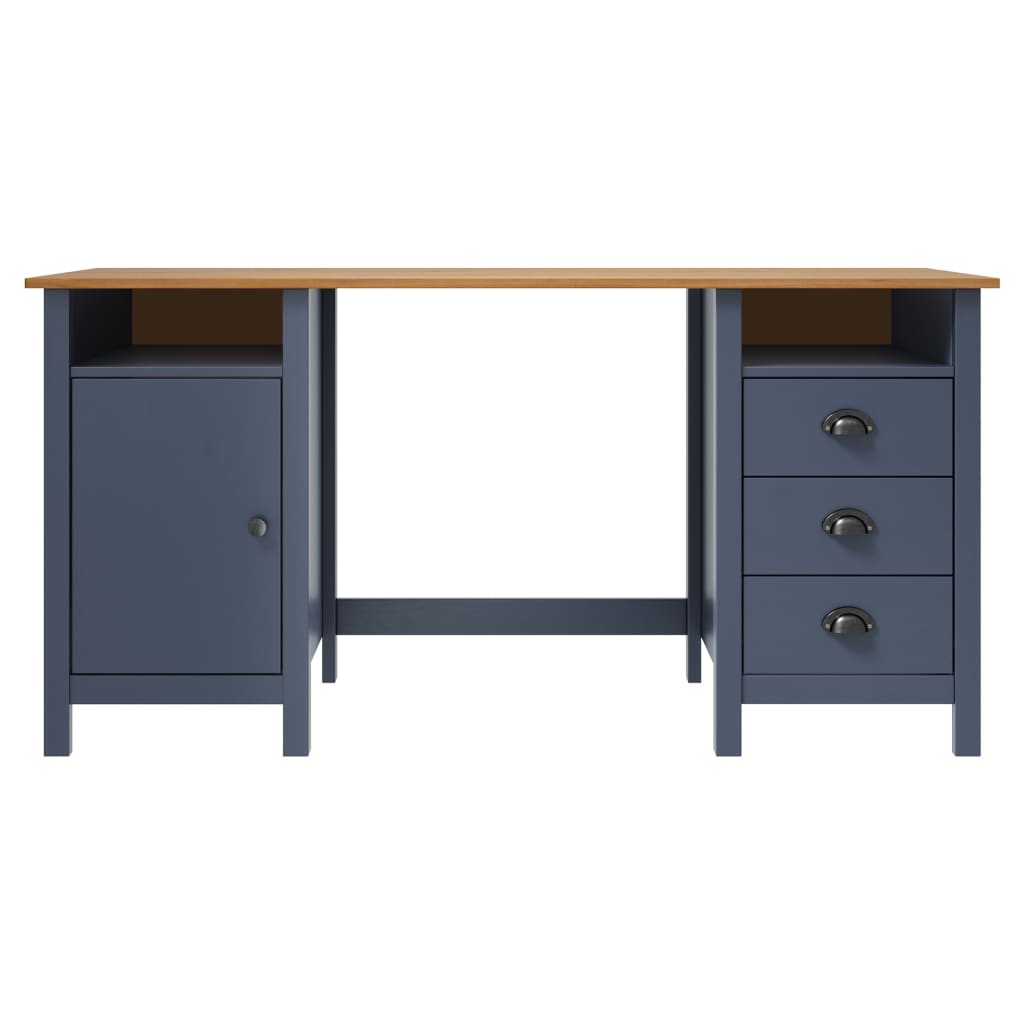 Radni stol Hill sivi 150 x 50 x 74 cm od masivne borovine
