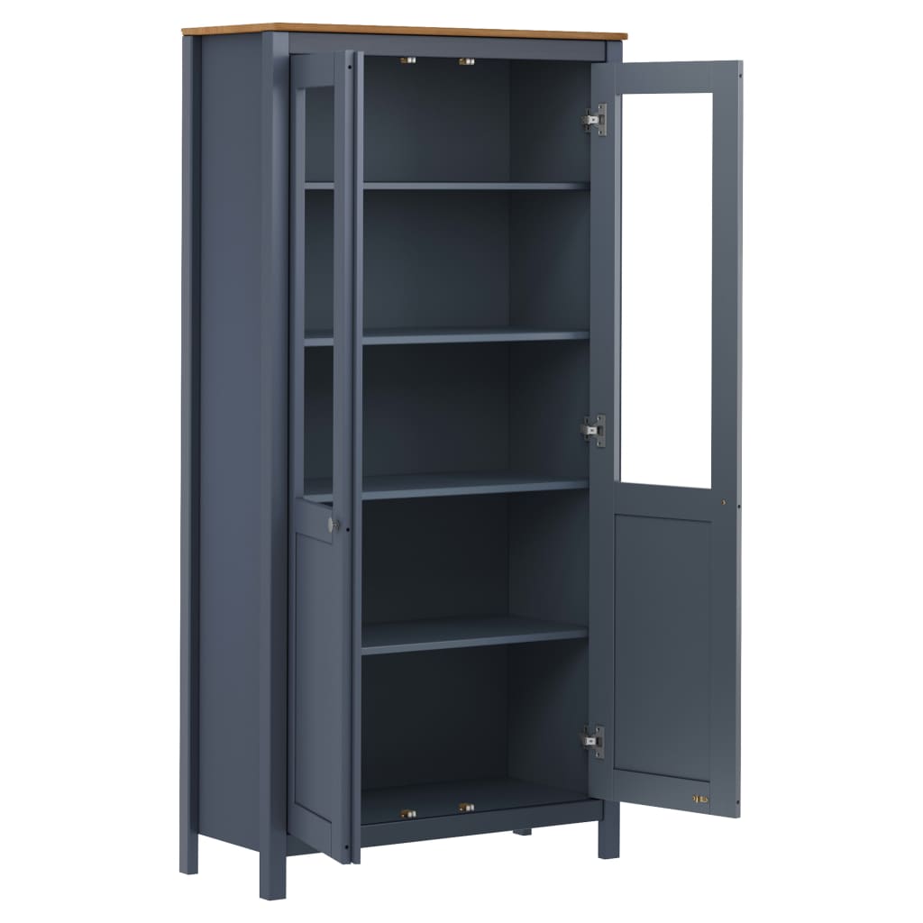 Visoka komoda Hill siva 85 x 37 x 170,5 cm od masivne borovine