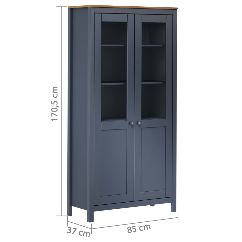 Visoka komoda Hill siva 85 x 37 x 170,5 cm od masivne borovine
