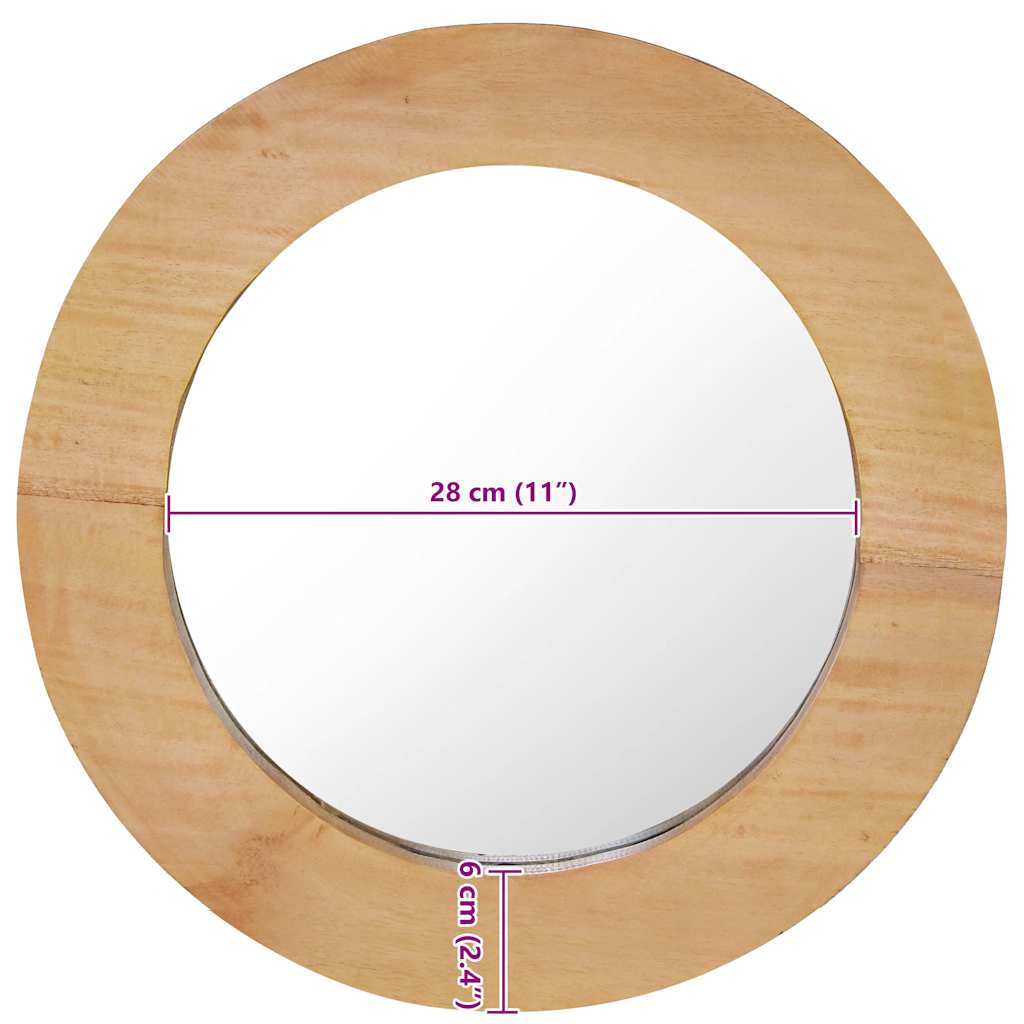 Zidno ogledalo od tikovine 40 cm okruglo