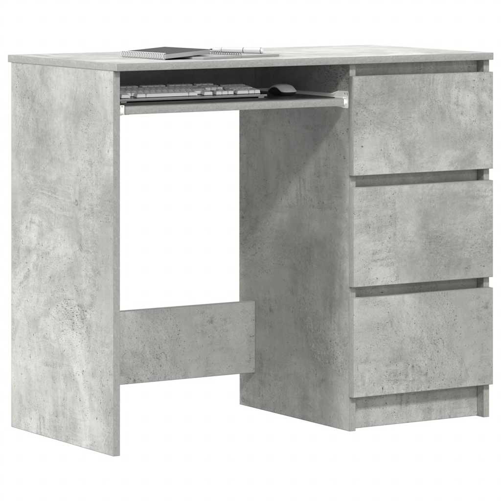 Radni stol siva boja betona 90 x 45 x 76 cm konstruirano drvo