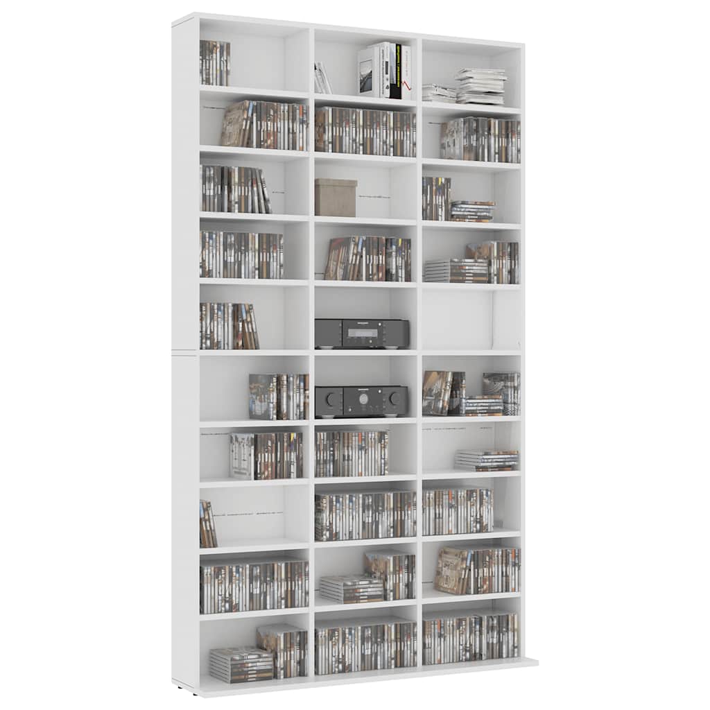 Ormarić za CD-ove bijeli 102x23x177,5 cm od konstruiranog drva