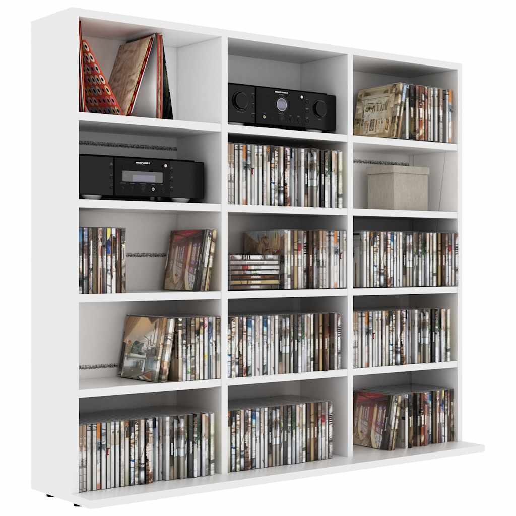 Ormarić za CD-ove bijeli 100 x 23 x 89,5 cm konstruirano drvo