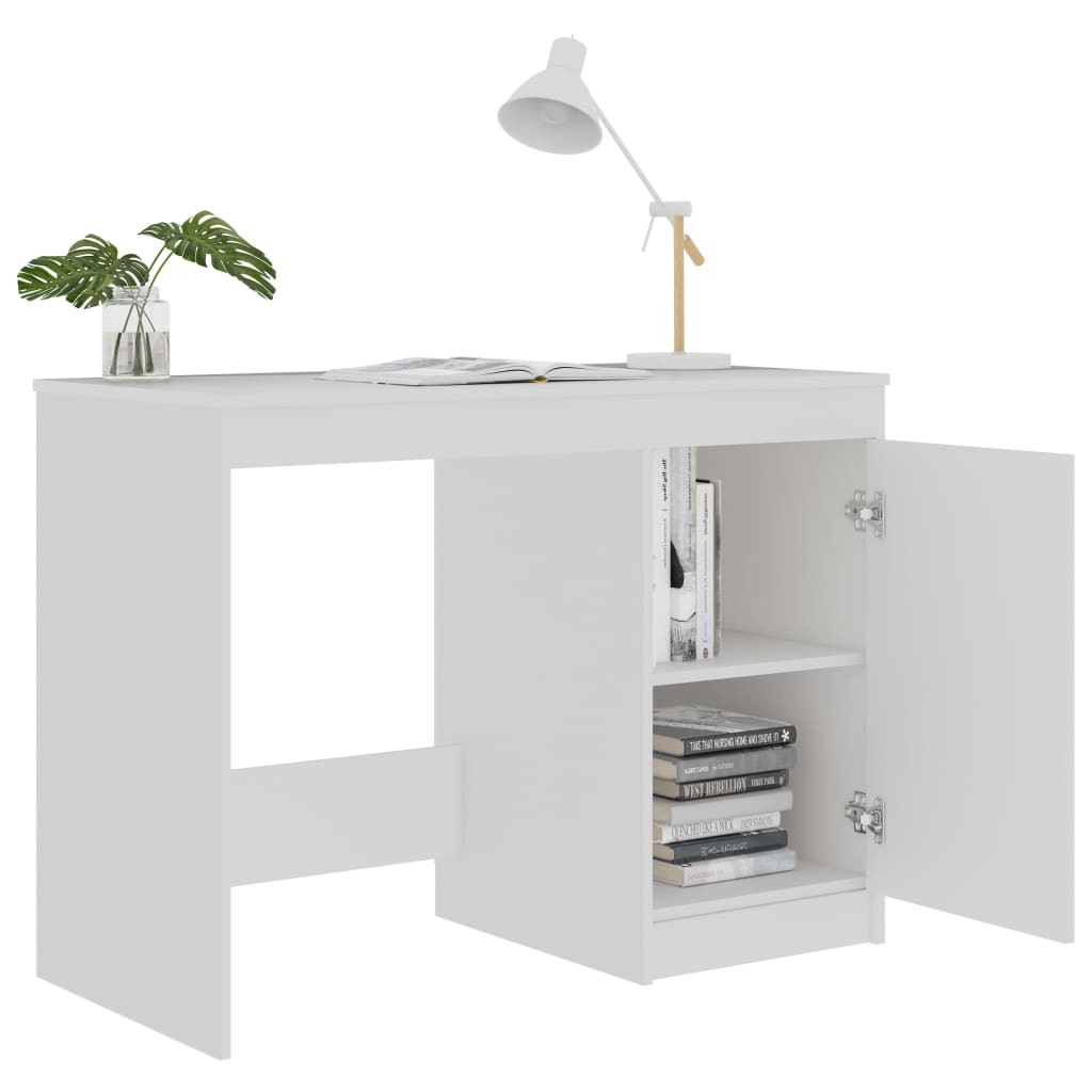 Radni stol bijeli 100 x 50 x 76 cm od konstruiranog drva