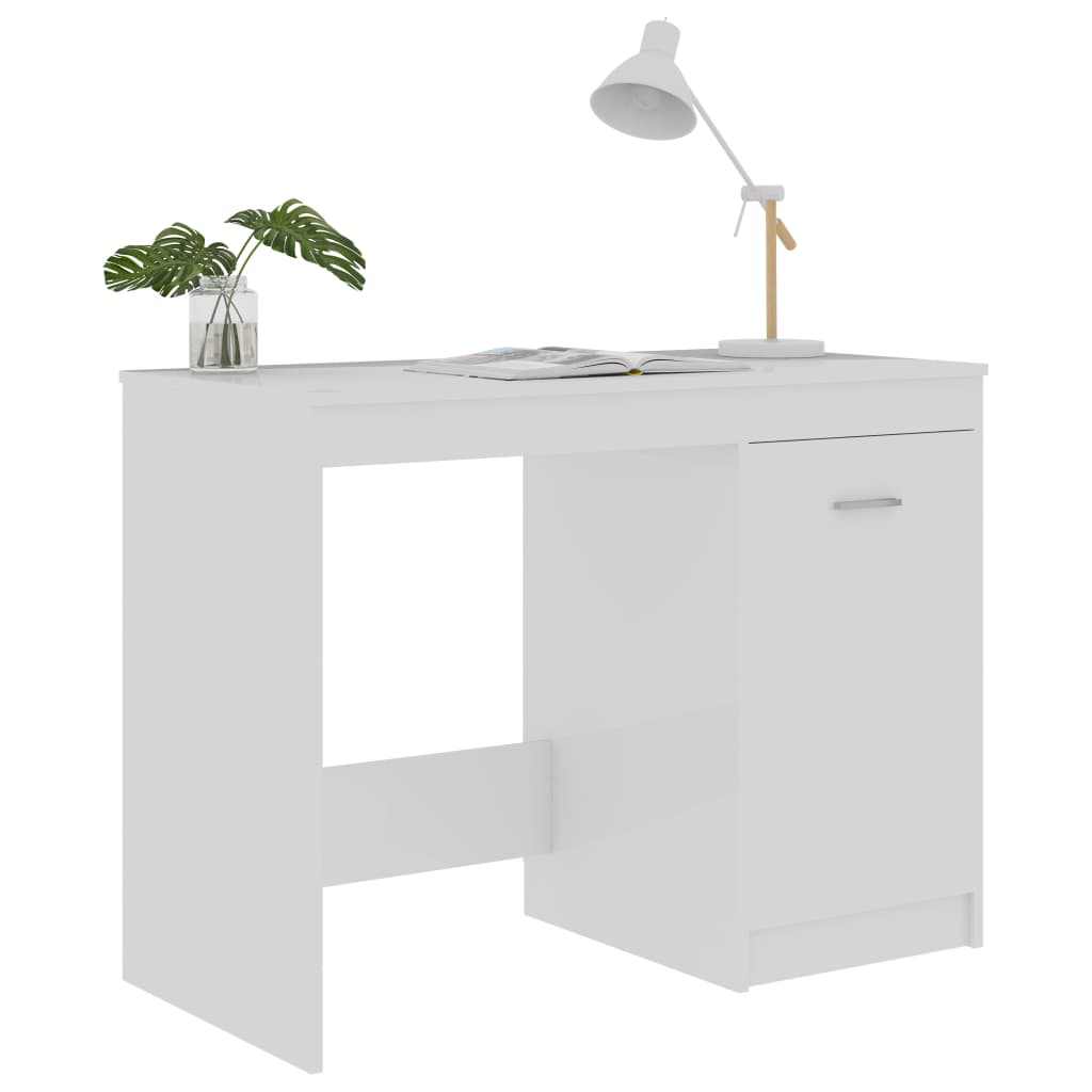 Radni stol visoki sjaj bijeli 100x50x76 cm konstruirano drvo