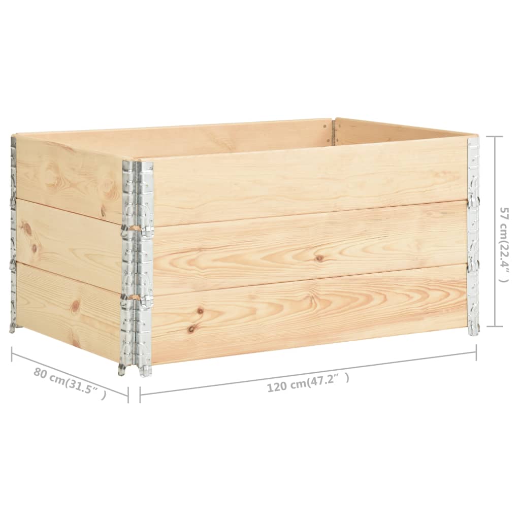 Okviri za palete 3 kom 80 x 120 cm od masivne borovine