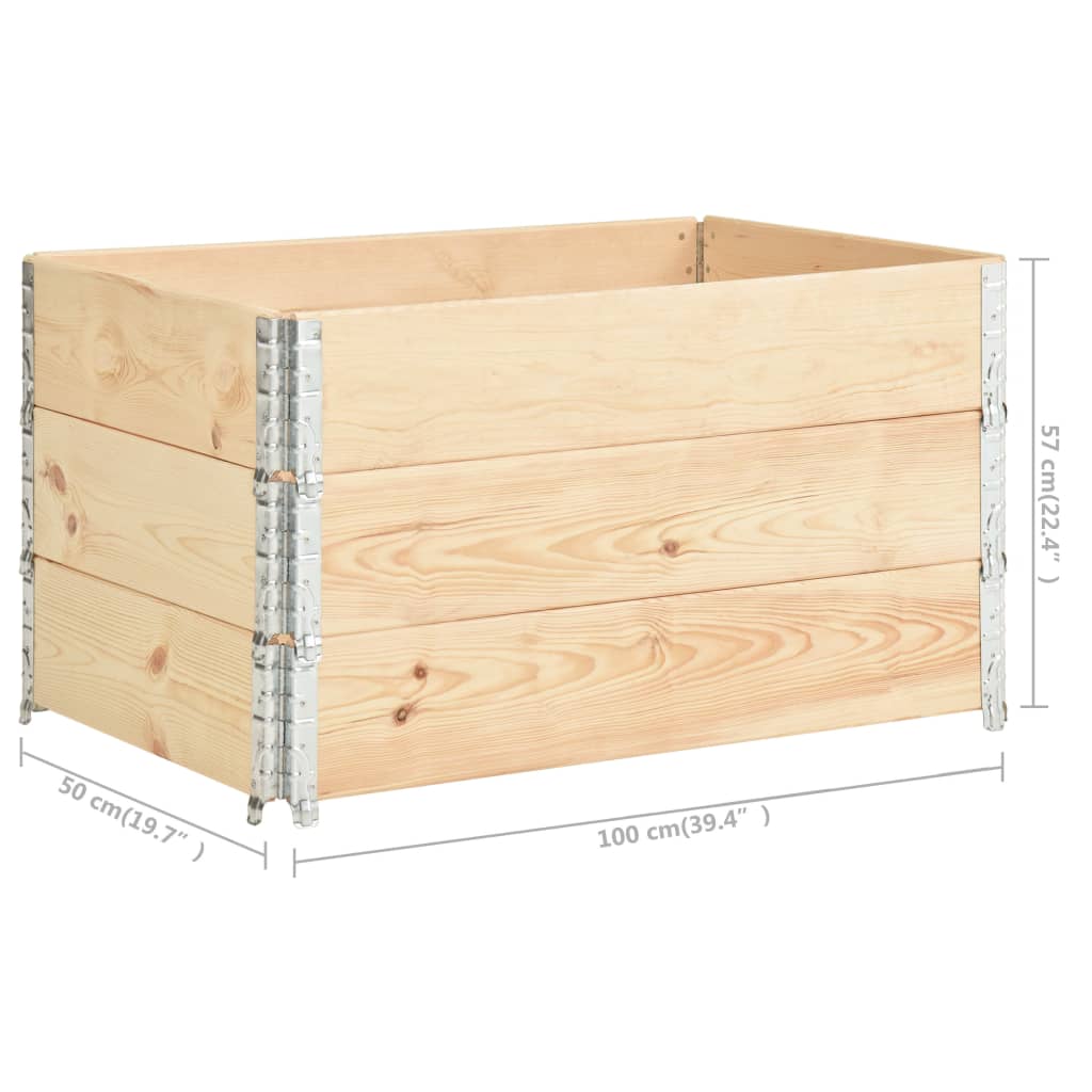 Okviri za palete 3 kom 50 x 100 cm od masivne borovine