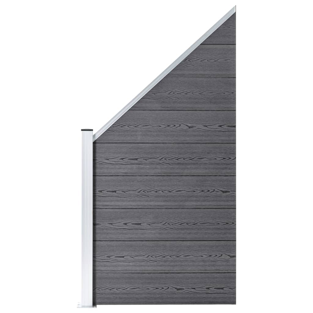 Set WPC ograda 1 kvadratna + 1 kosa 273 x 186 cm sivi