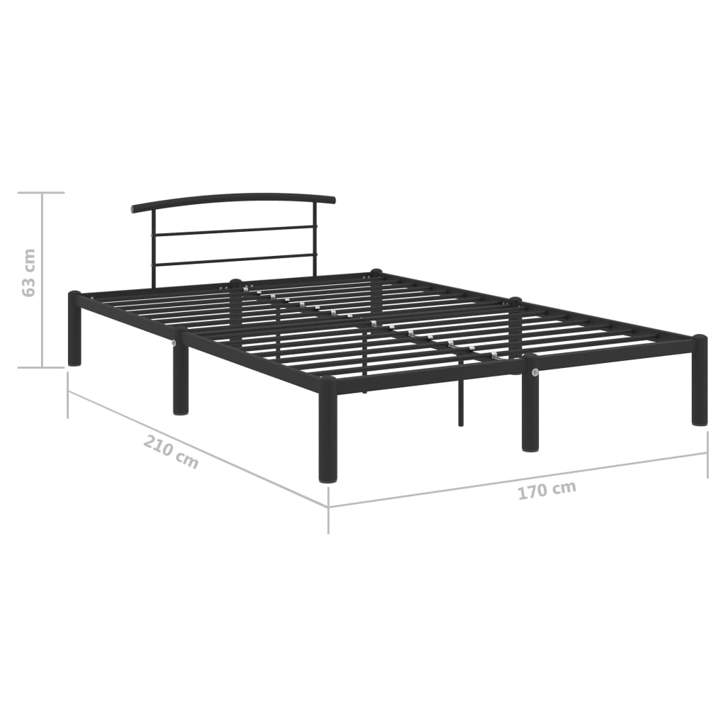 Okvir za krevet crni metalni 160 x 200 cm