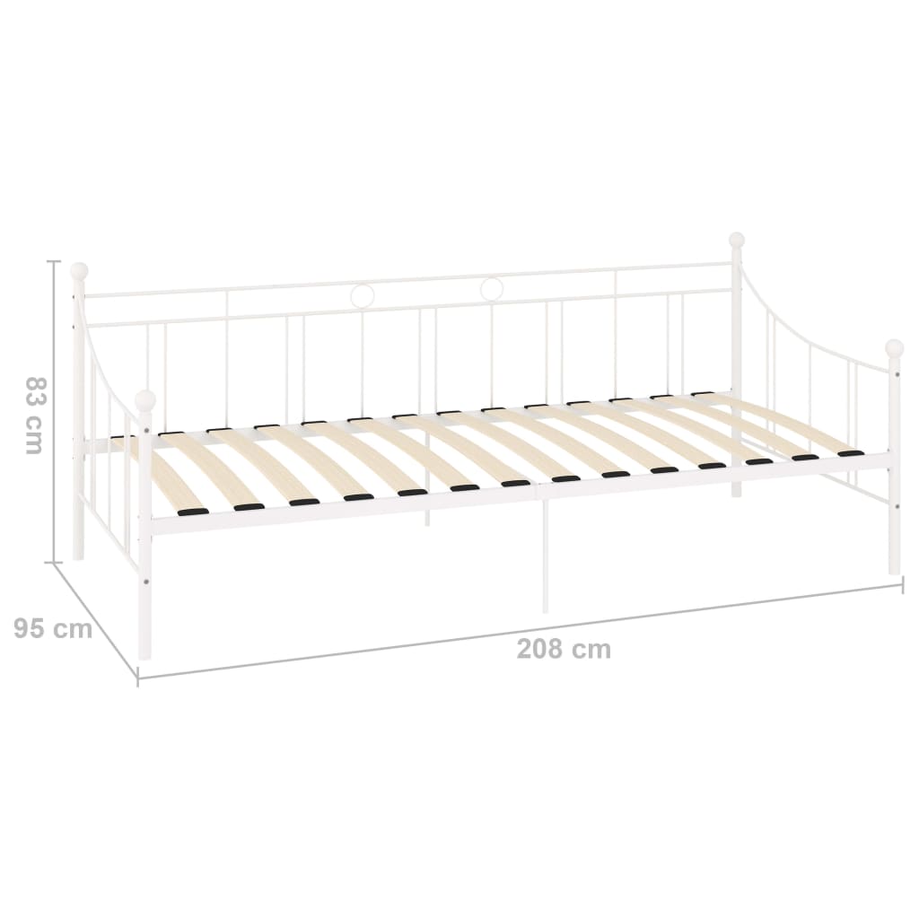 Okvir za dnevni ležaj bijeli metalni 90 x 200 cm