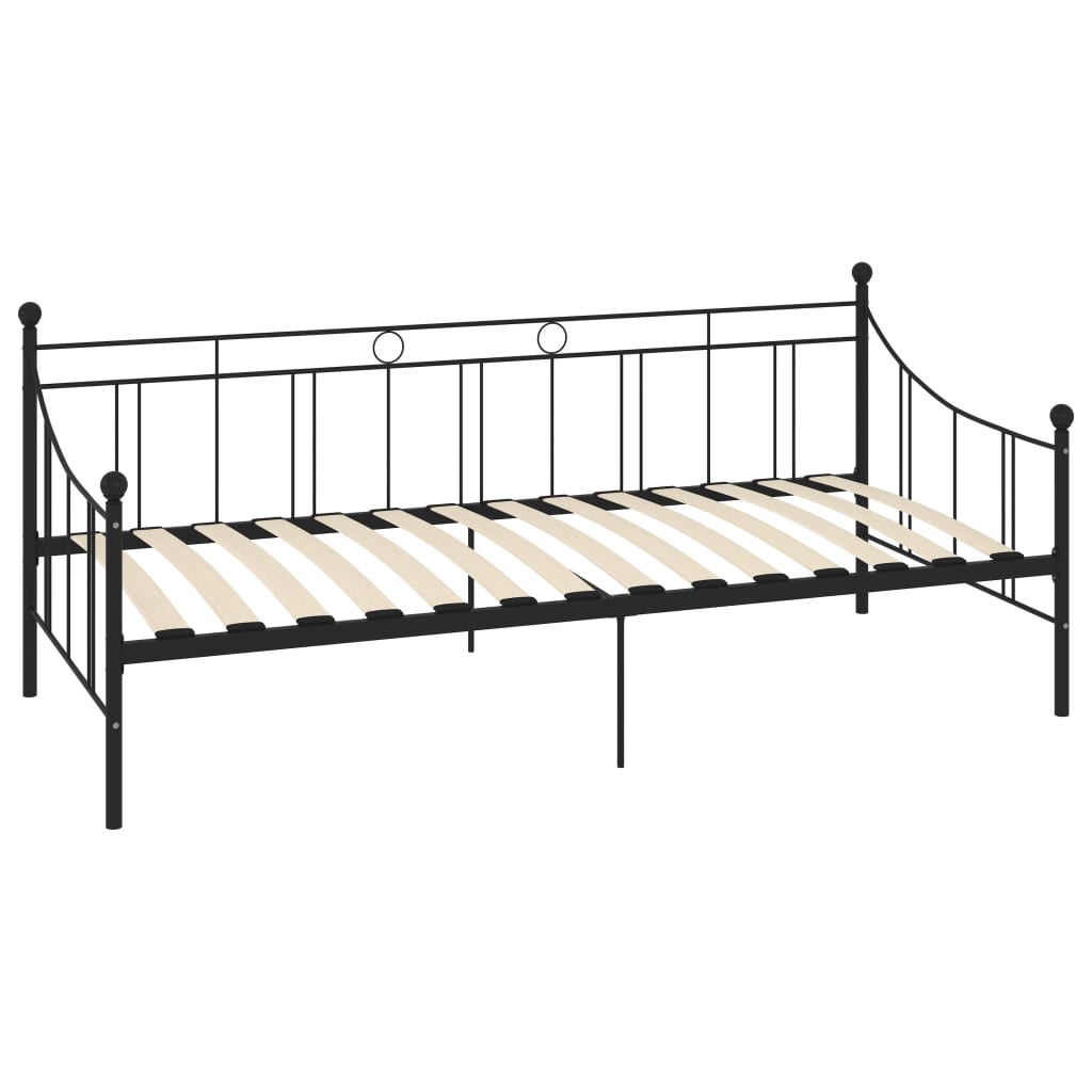 Okvir za dnevni ležaj crni metalni 90 x 200 cm