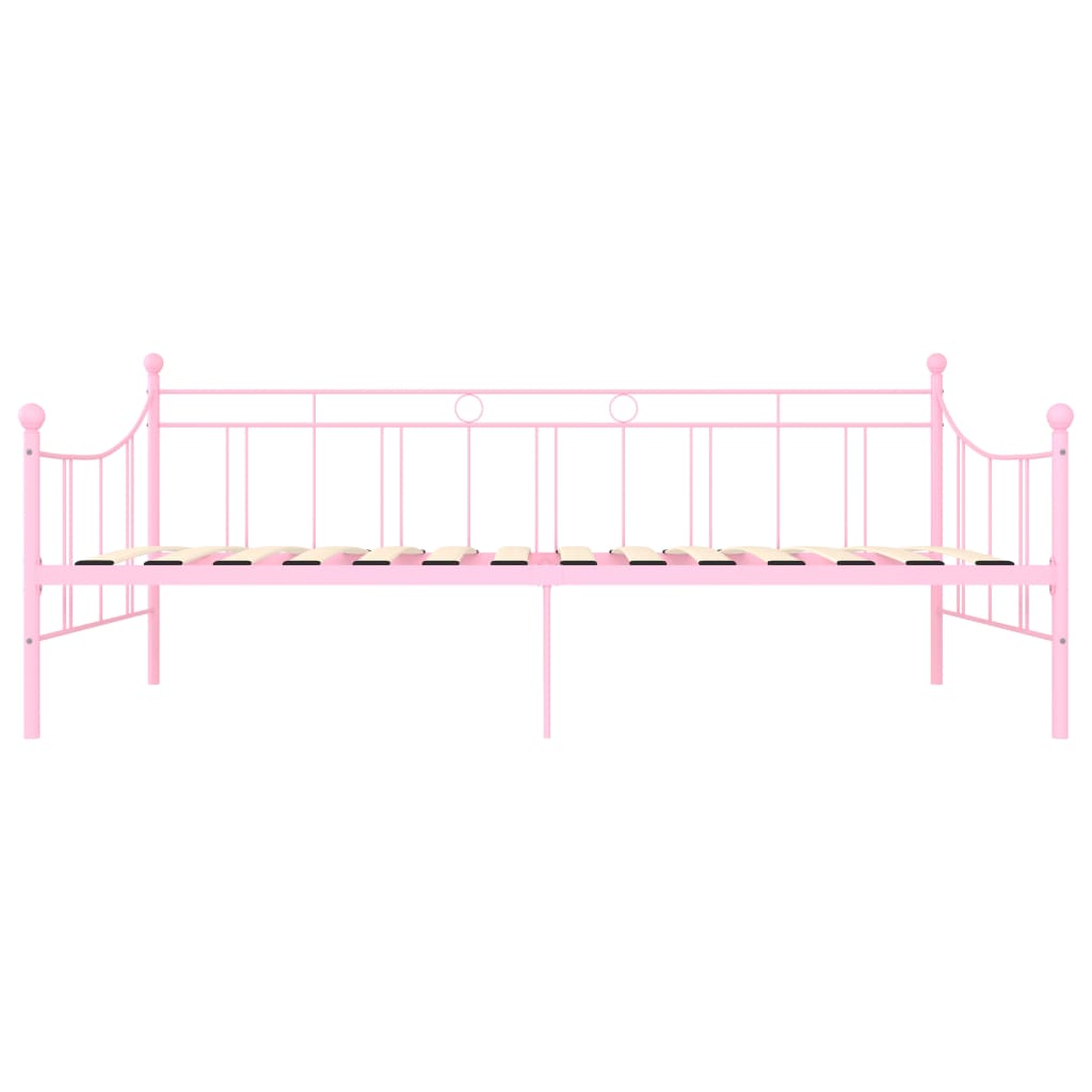 Okvir za dnevni ležaj ružičasti metalni 90 x 200 cm