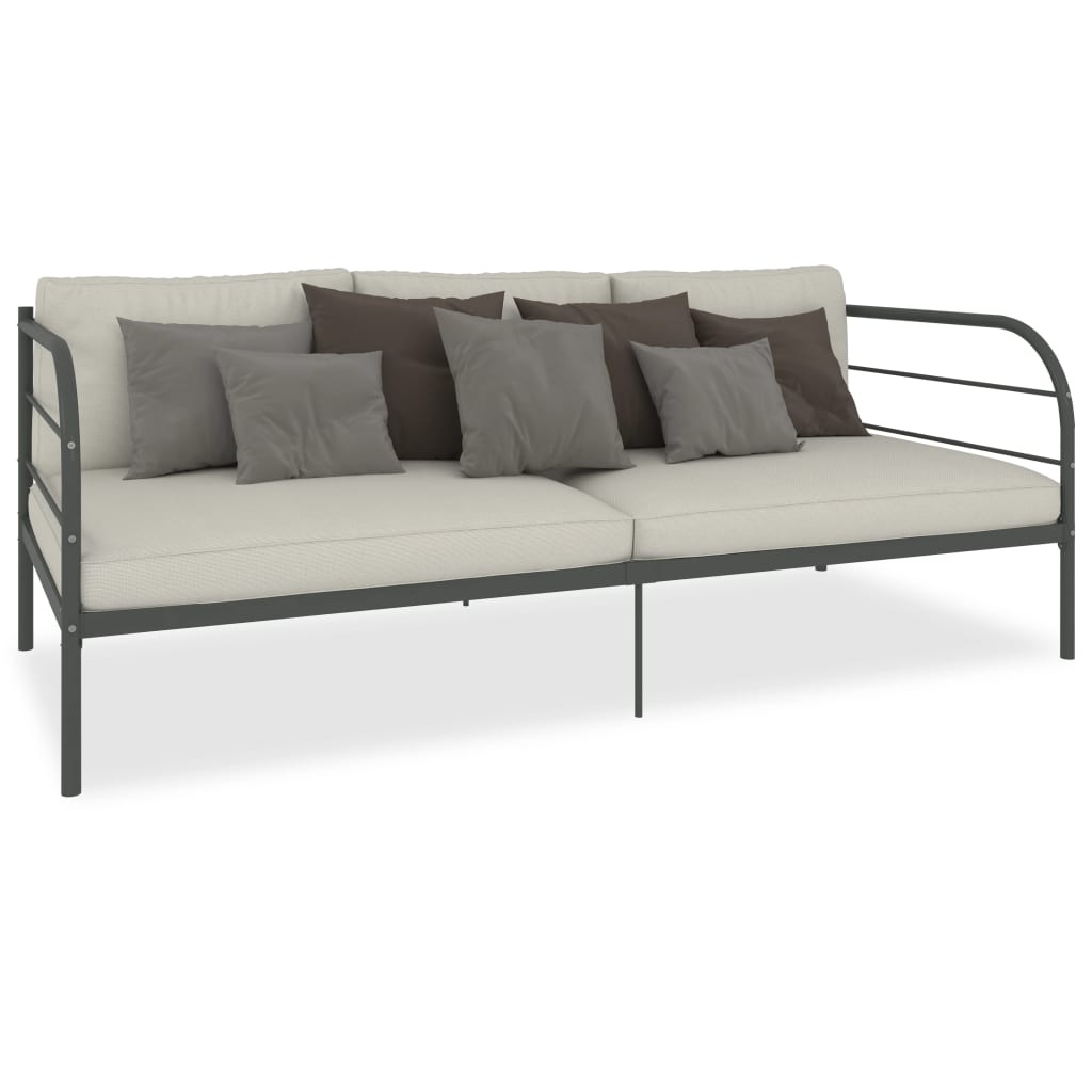 Okvir za dnevni ležaj sivi metalni 90 x 200 cm