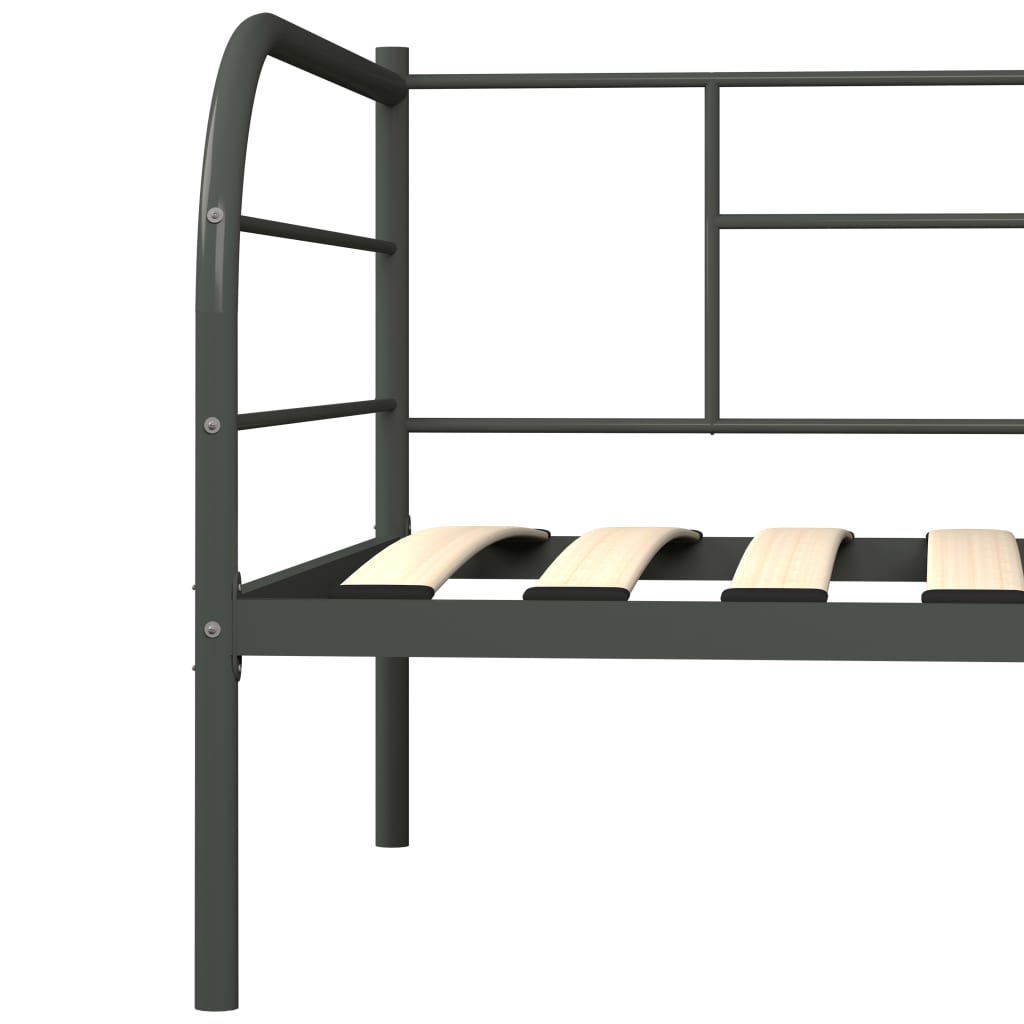 Okvir za dnevni ležaj sivi metalni 90 x 200 cm