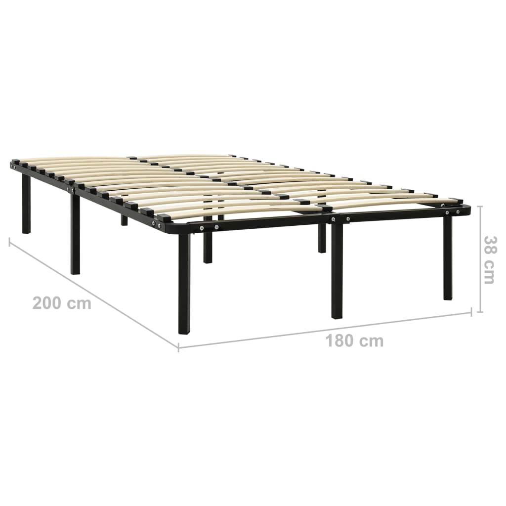 Okvir za krevet crni metalni 180 x 200 cm