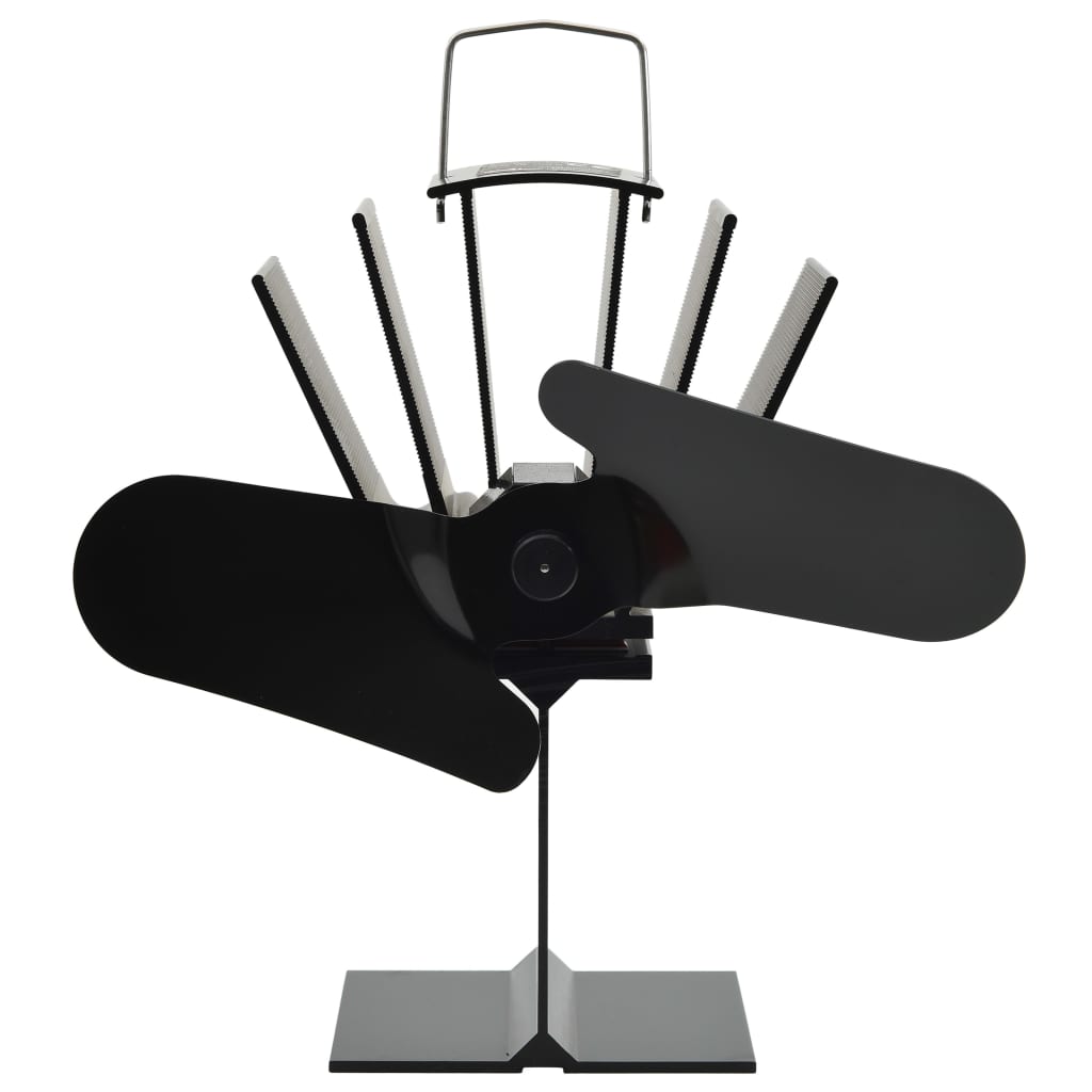 Ventilator za peć na toplinski pogon s 2 lopatice crni