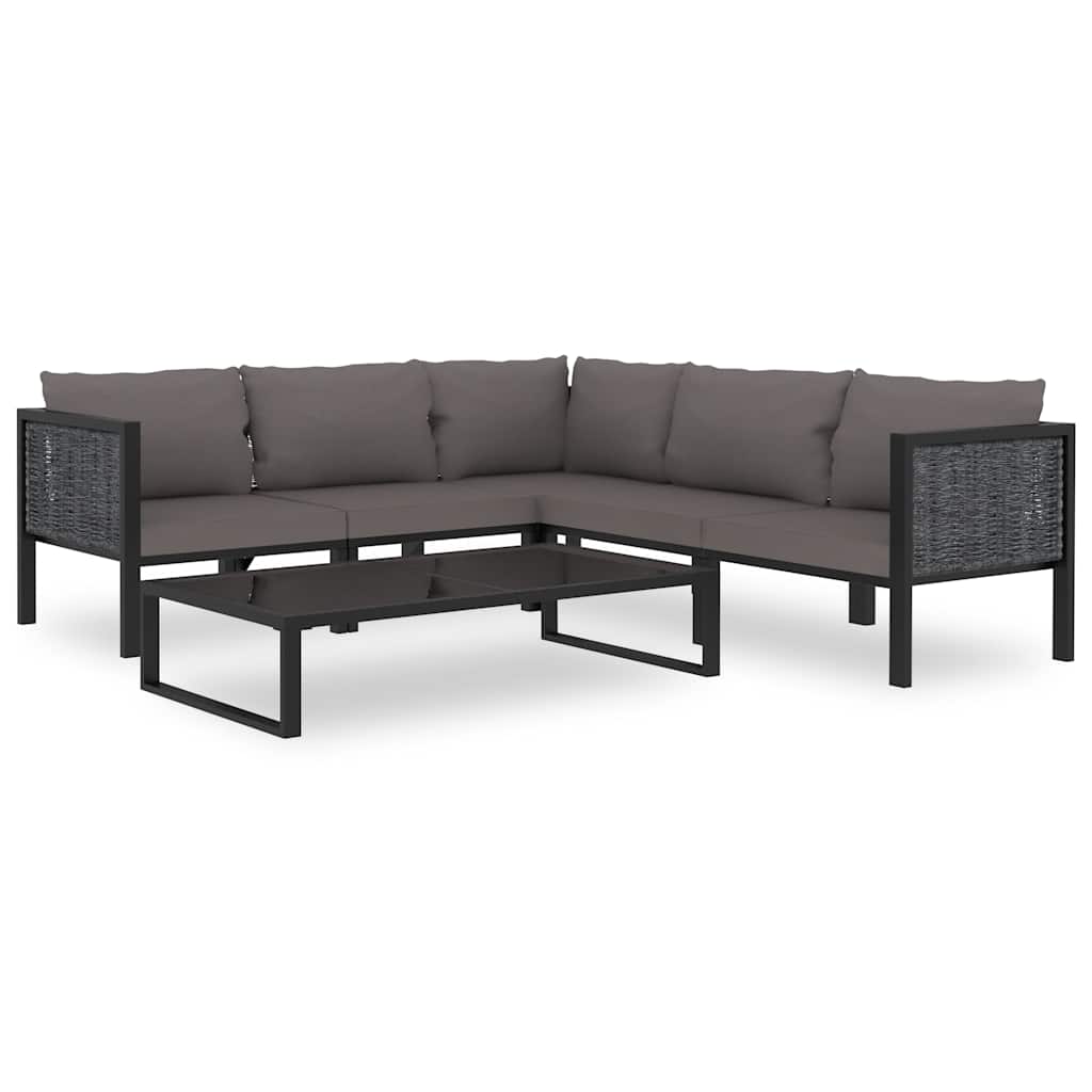 Modularna kutna sofa od poliratana s lijevim naslonom antracit