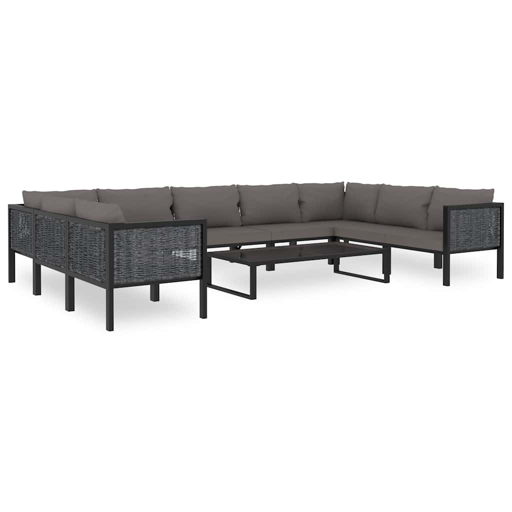 Modularna kutna sofa od poliratana s lijevim naslonom antracit