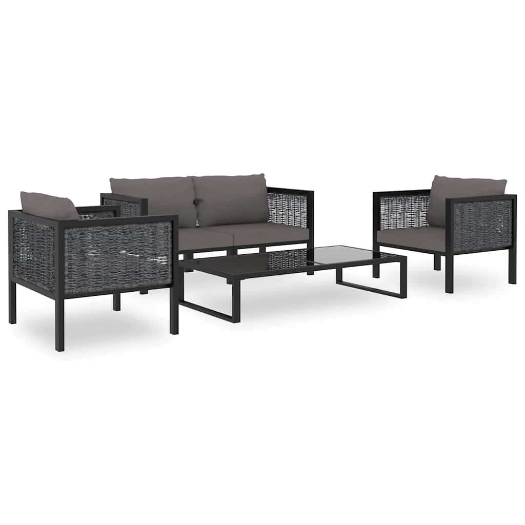 Modularna kutna sofa od poliratana s lijevim naslonom antracit