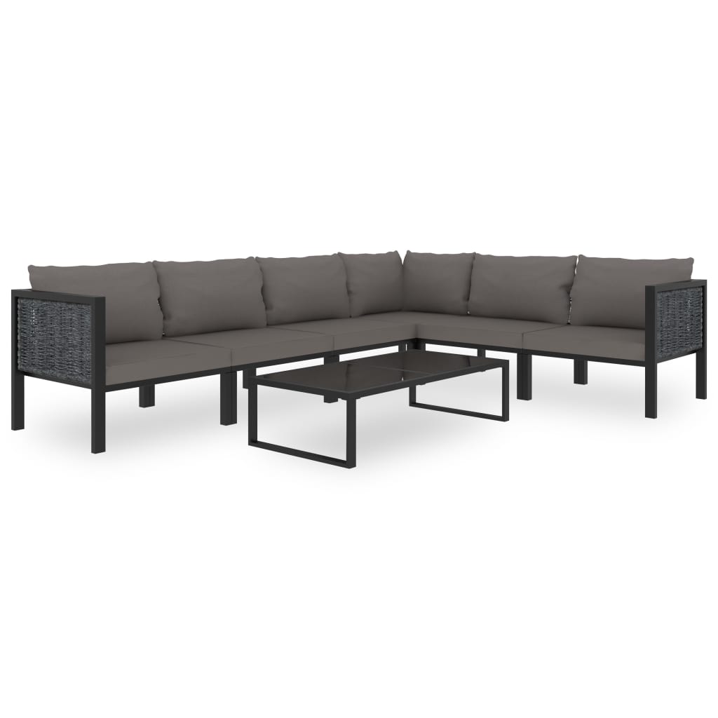 Modularna kutna sofa od poliratana s desnim naslonom antracit