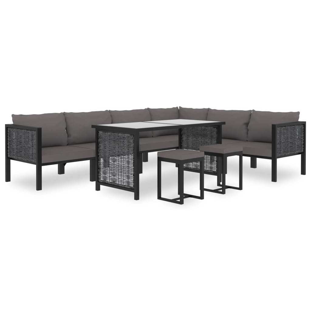 Modularna kutna sofa od poliratana s desnim naslonom antracit