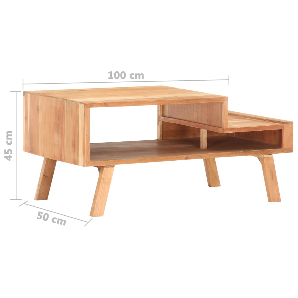 Stolić za kavu 100 x 50 x 45 cm od masivnog drva bagrema