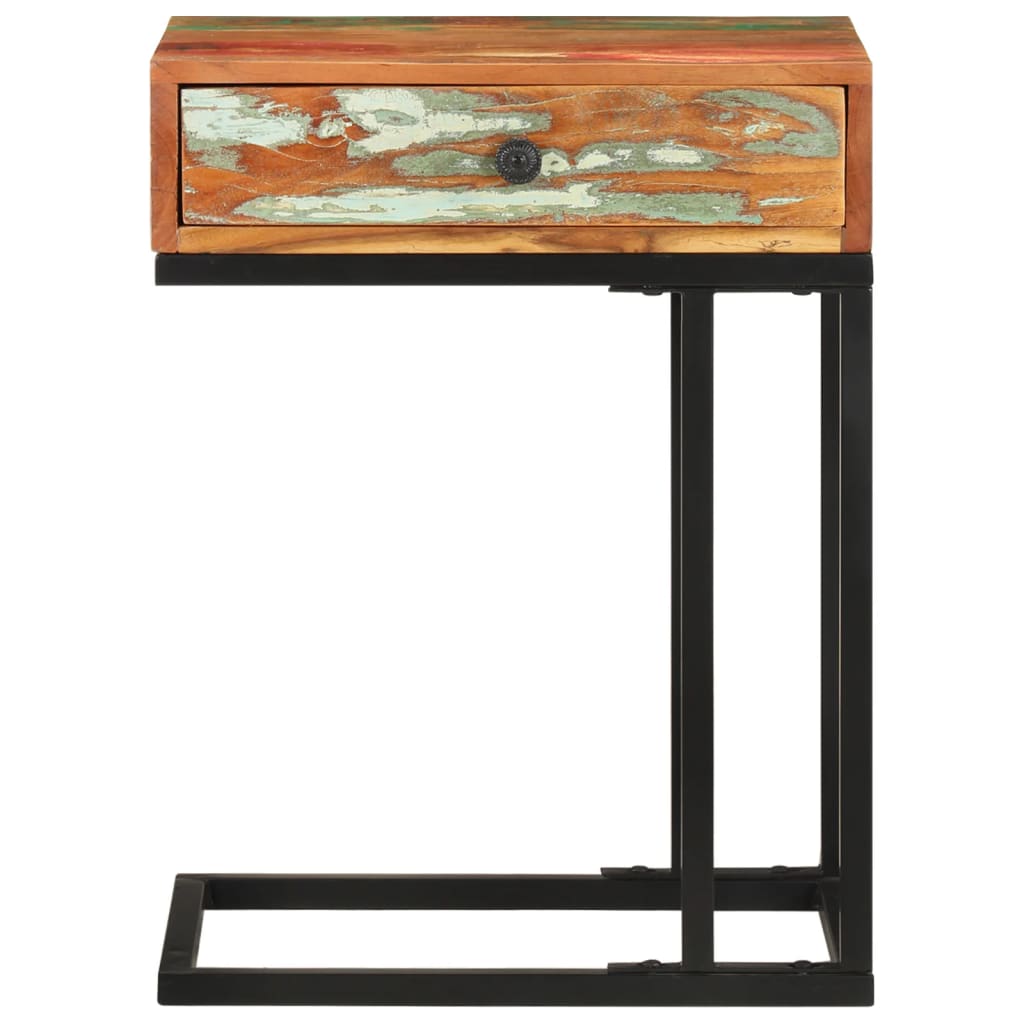 Bočni stolić U-oblika 45 x 30 x 61 cm masivno obnovljeno drvo