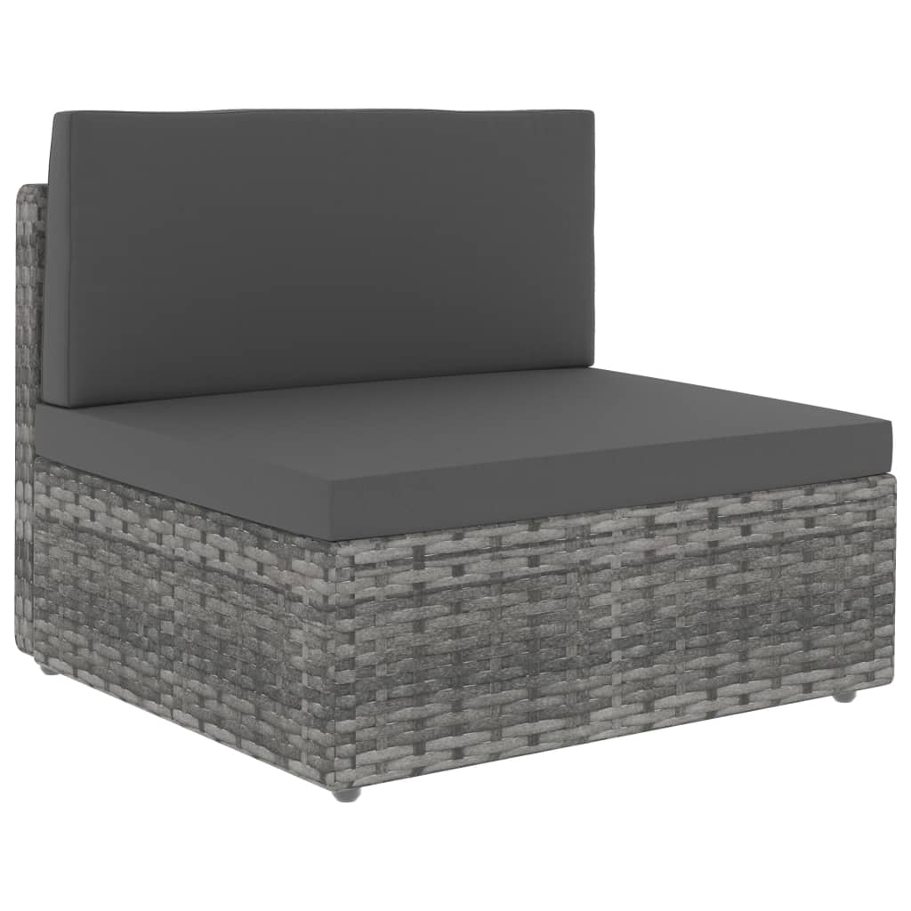 7-dijelna vrtna garnitura od poliratana siva