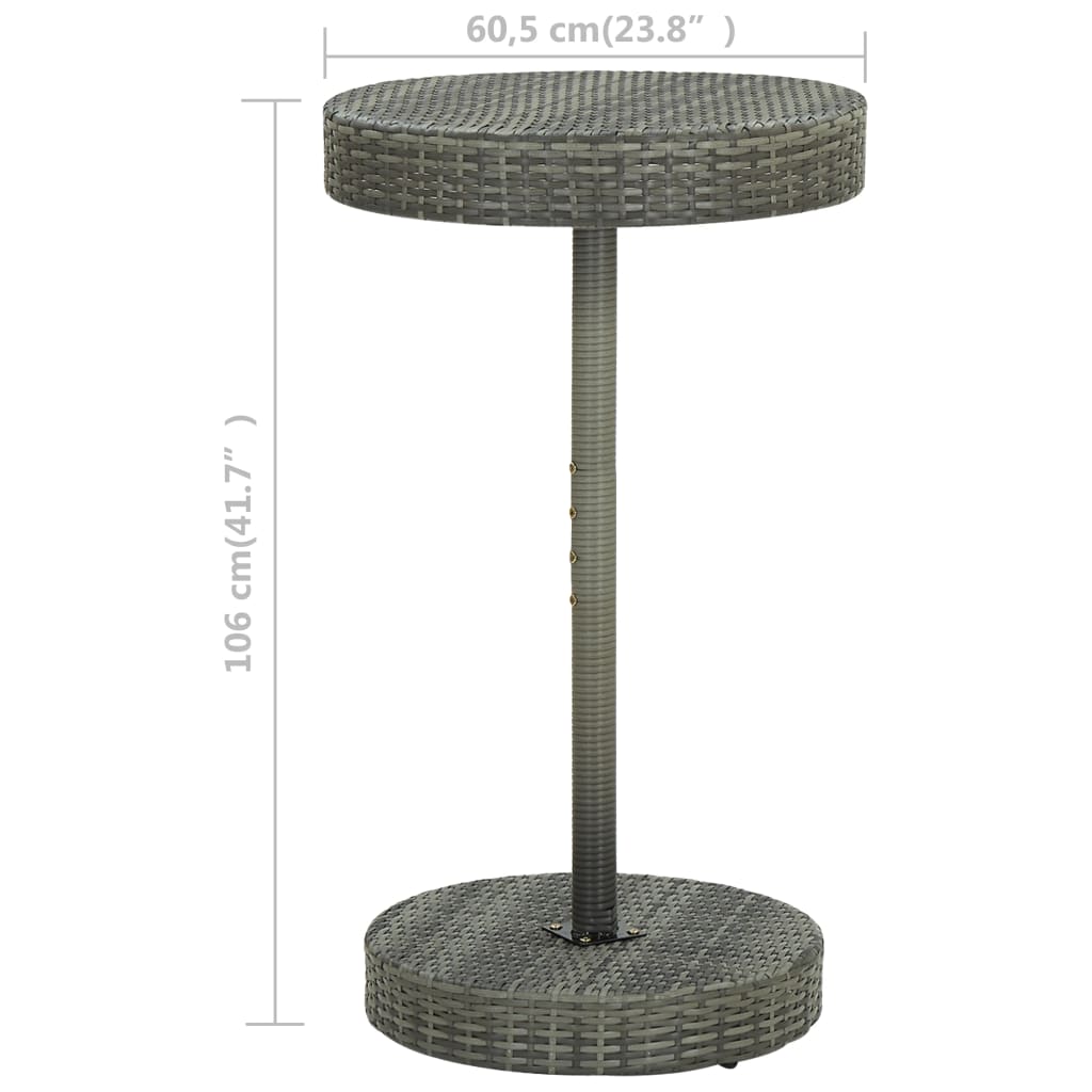 Vrtni stol sivi 60,5 x 106 cm od poliratana