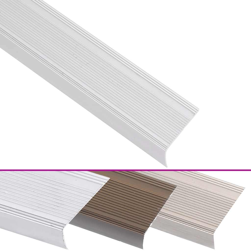 Rubnjaci za stepenice L-oblik 15 kom aluminijski 90 cm srebrni