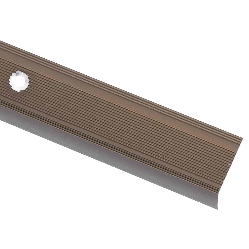 Rubnjaci za stepenice L-oblika 5 kom aluminijski 90 cm smeđi